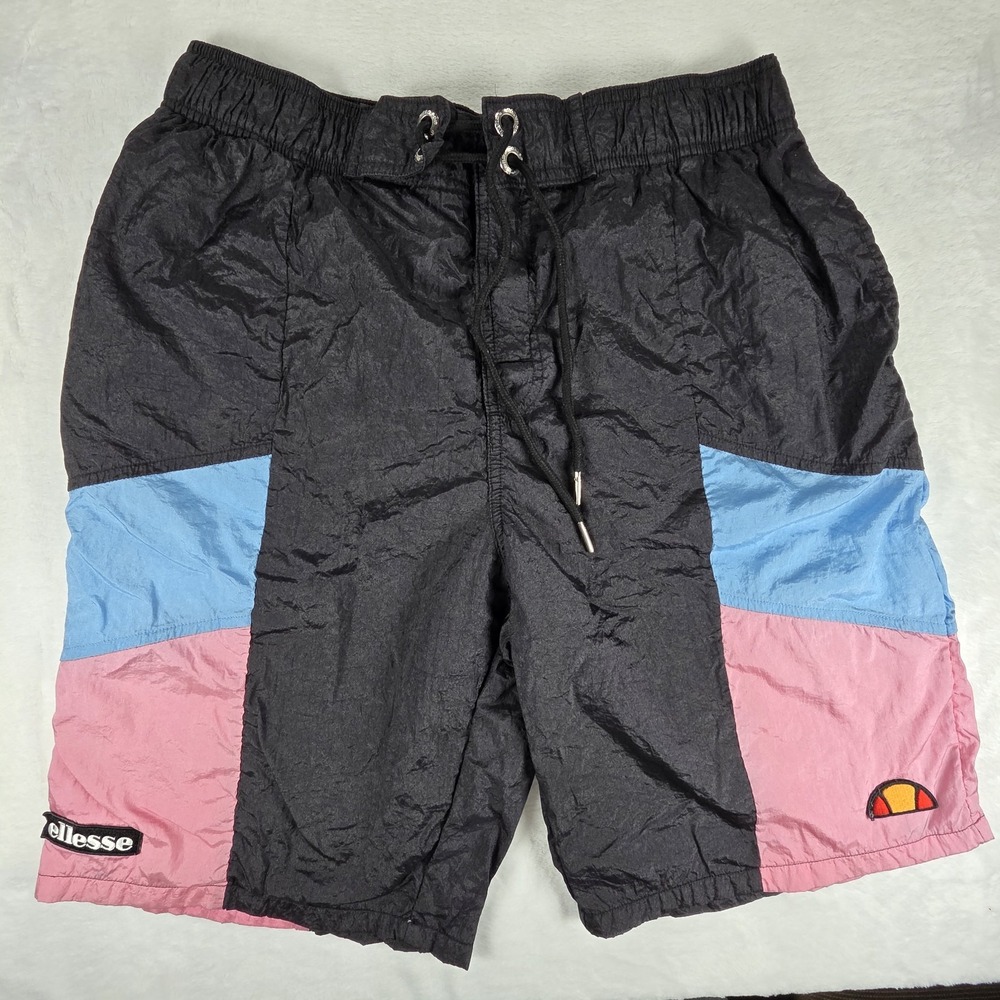 Ellesse HB Evendo Black/Blue/Pink‎ Men's Large 9" Inseam Board Shorts SHB07881